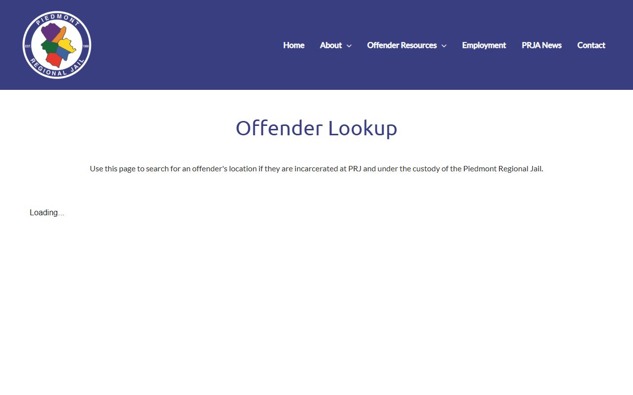 Lunenburg County inmate records PRJ Offender Lookup roster page
